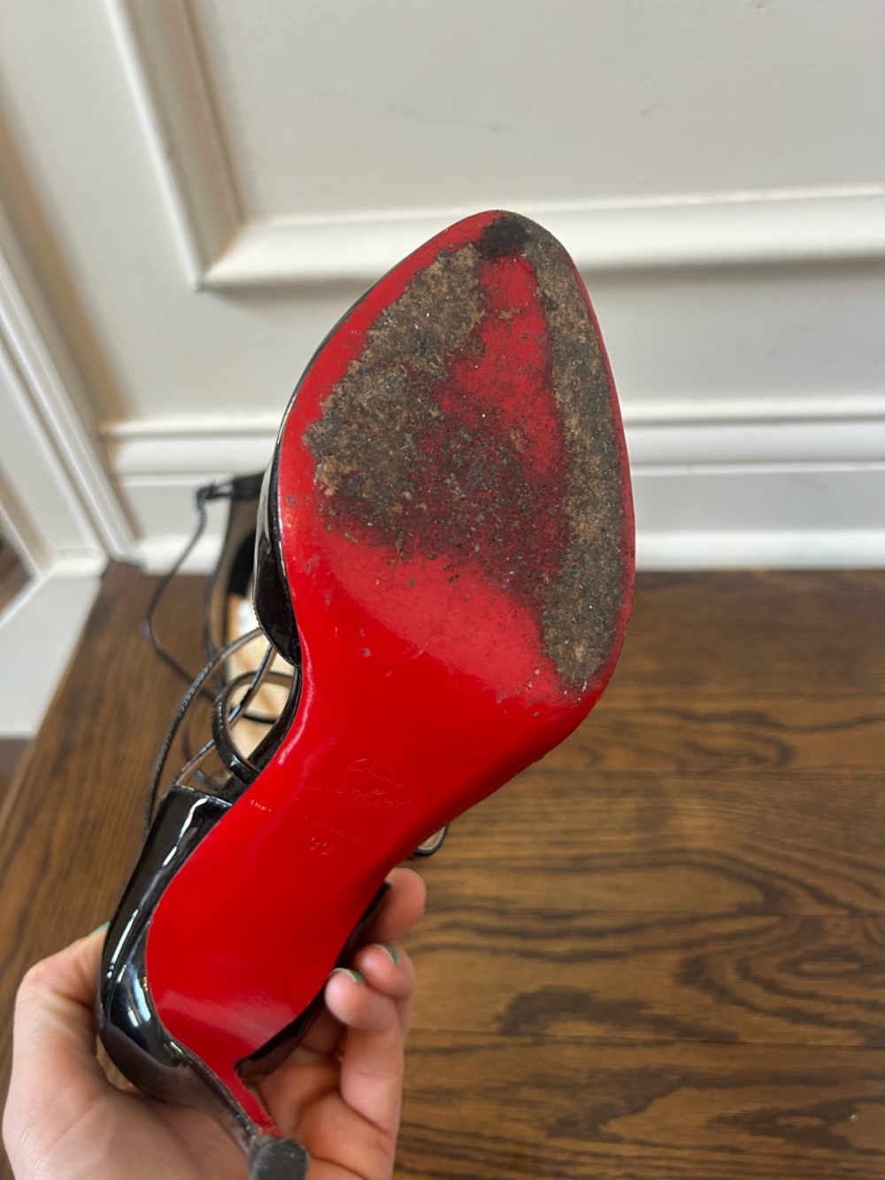 Christian louboutin Crossflika Black Strap Pumps Size 39 Patent  100% Auth - Picture 10 of 10
